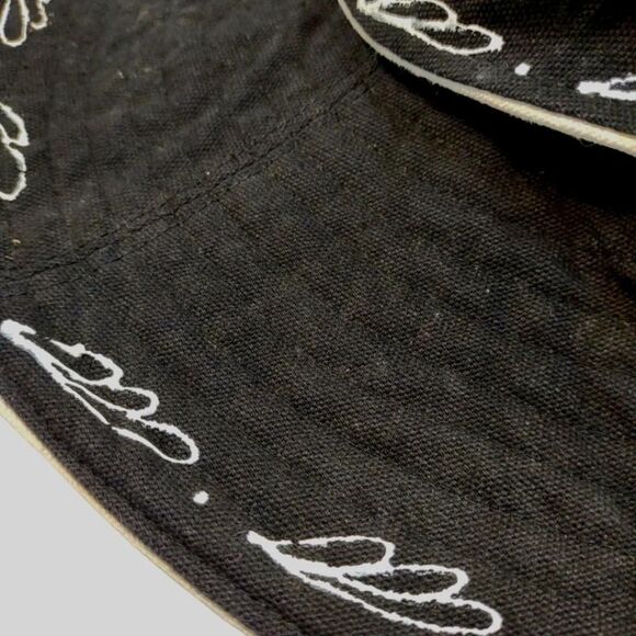 Bucket Sun Hat Packable Crushable Black and White painted design One Size - Picture 5 of 7